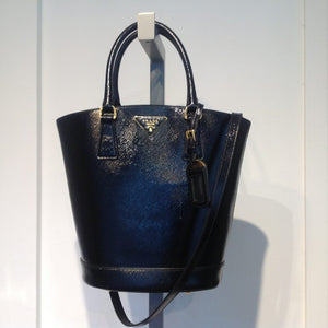PRADA Saffiano Leather Open Top Bucket Style Bag