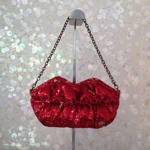 SONIA RYKIEL Lip Sequin Embellished Small Shoulder Bag