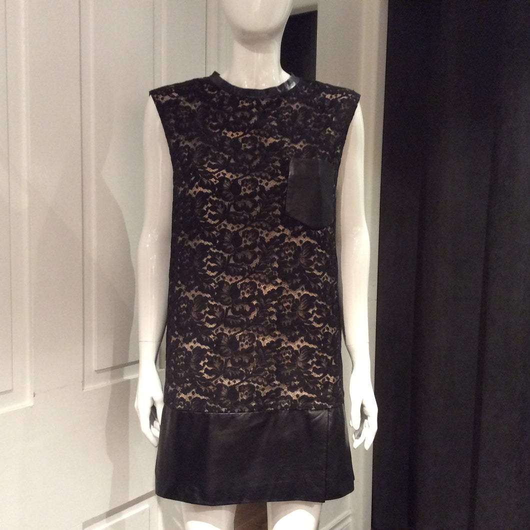PHILLIP LIM Leather and Lace Combo Dress
