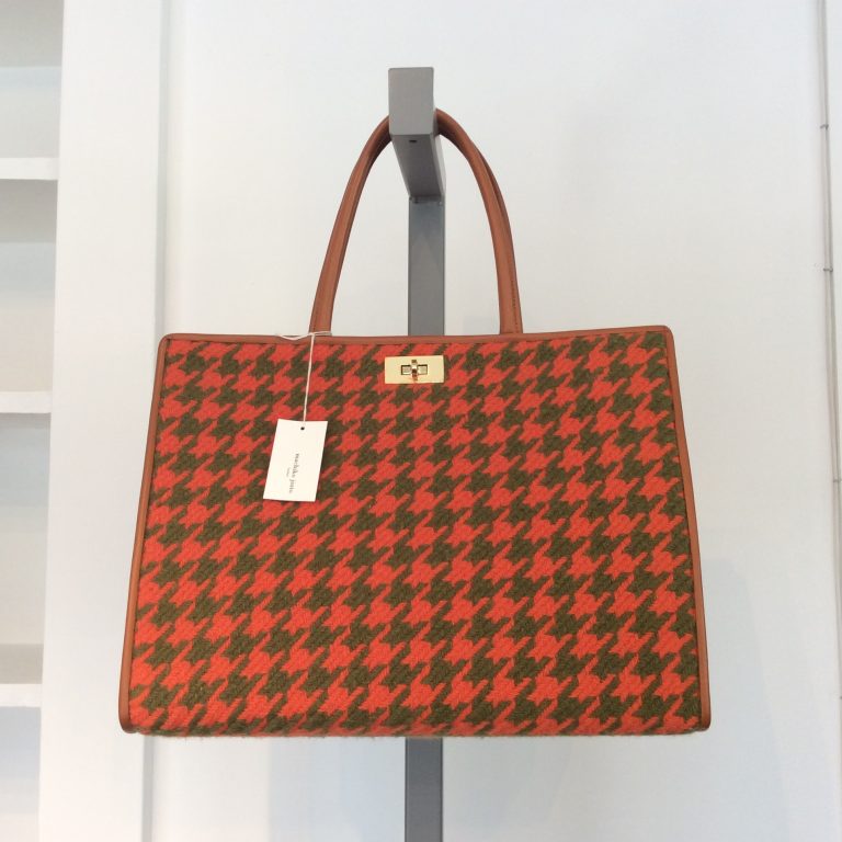 MACHIKO JINTO Orange Pattern Cloth Handle Bag